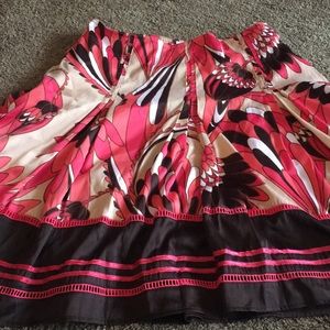 Pink and brown pleated skirt, sz 10